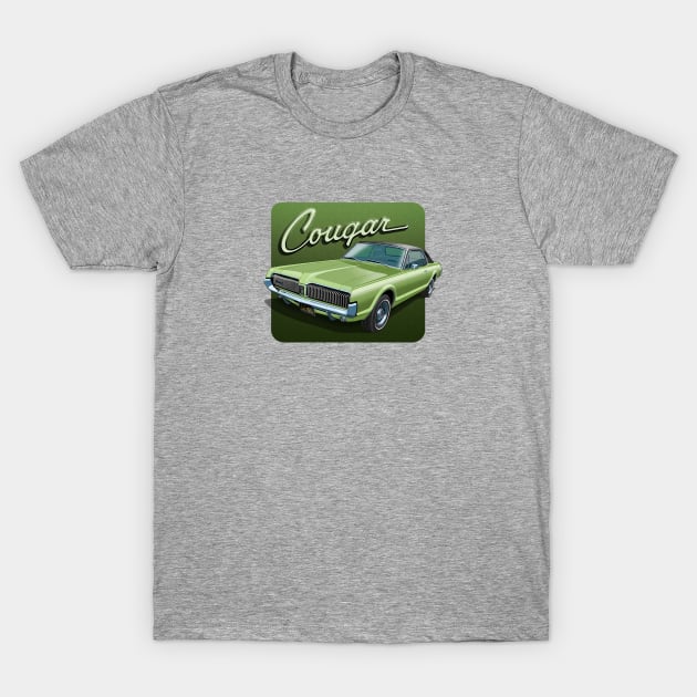 1967 Mercury Cougar in lime frost T-Shirt by candcretro